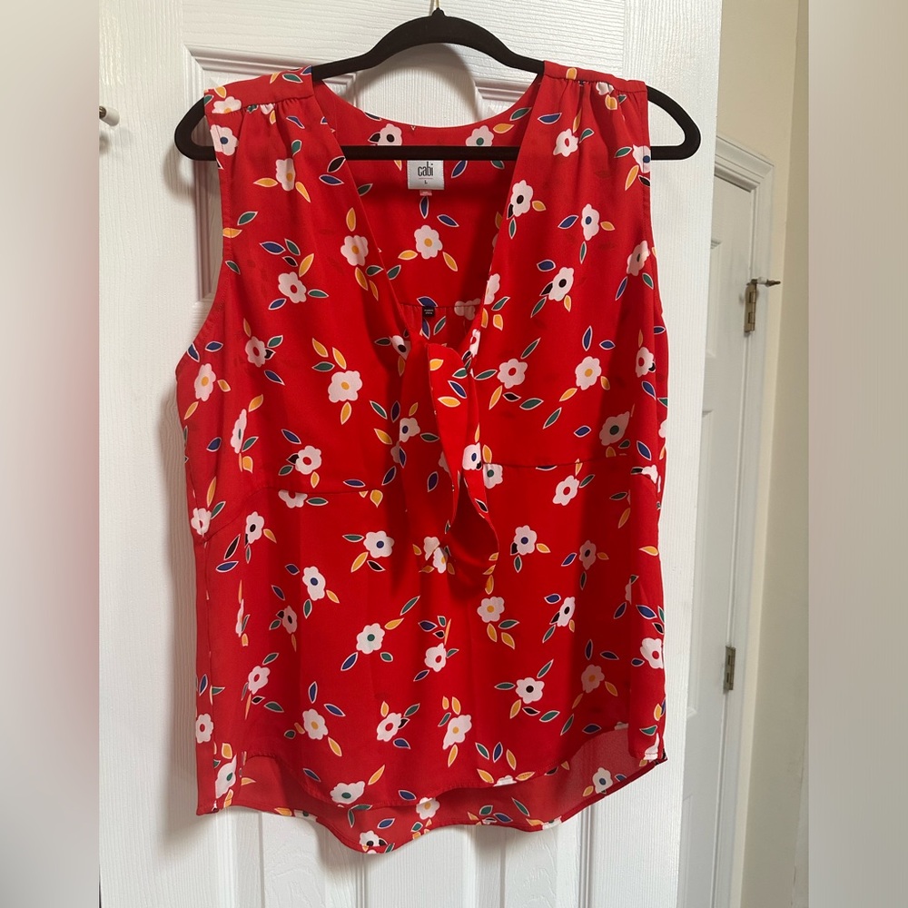 Cabi tied up floral Sleeveless Top